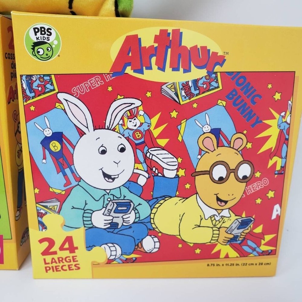 Arthur Show Bundle  2 Puzzles and Matching Plush! 24 Piece Puzzles and 7'' Plush - Picture 4 of 12